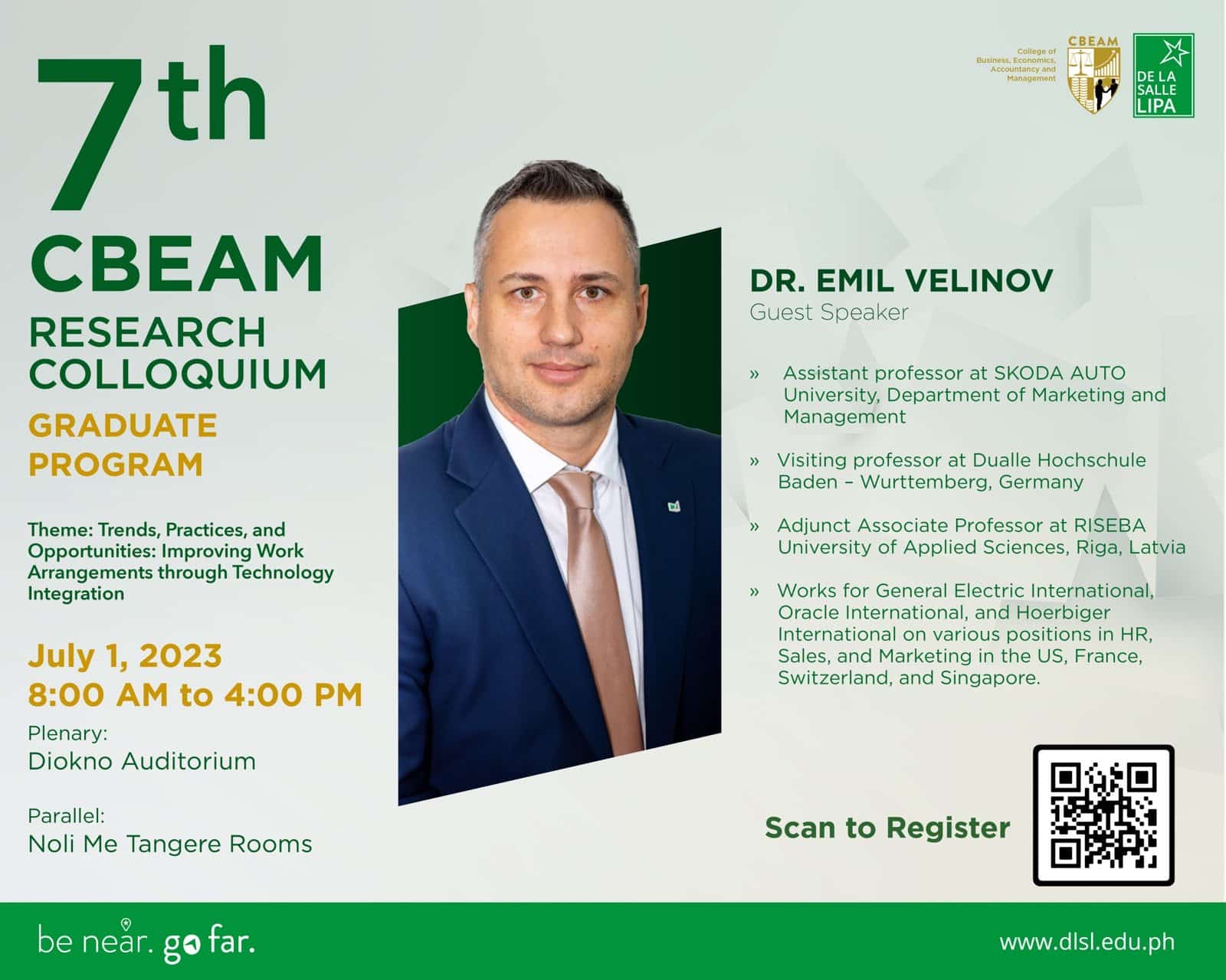 Professor Dr.Emil Velinov will represent RISEBA in the Philippines