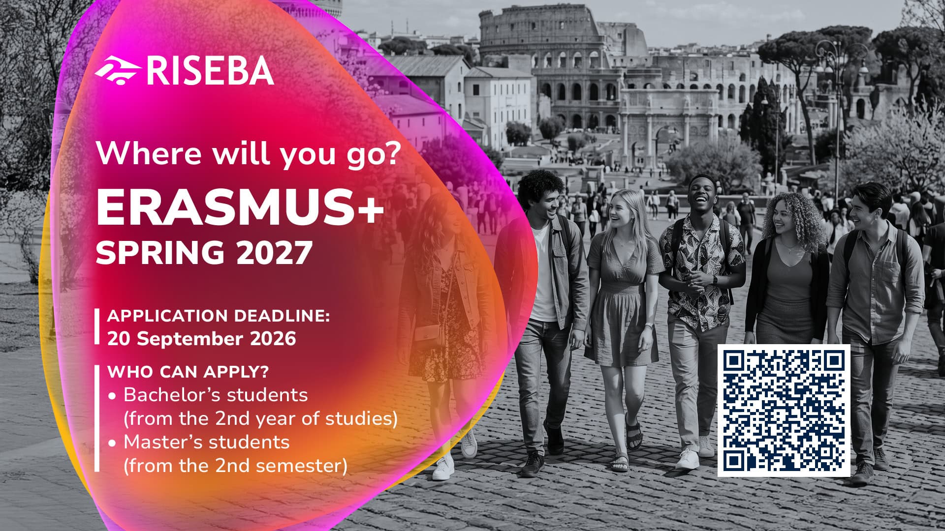 Applications for the Erasmus+ Study Exchange for the Spring Semester 2027 are now open!